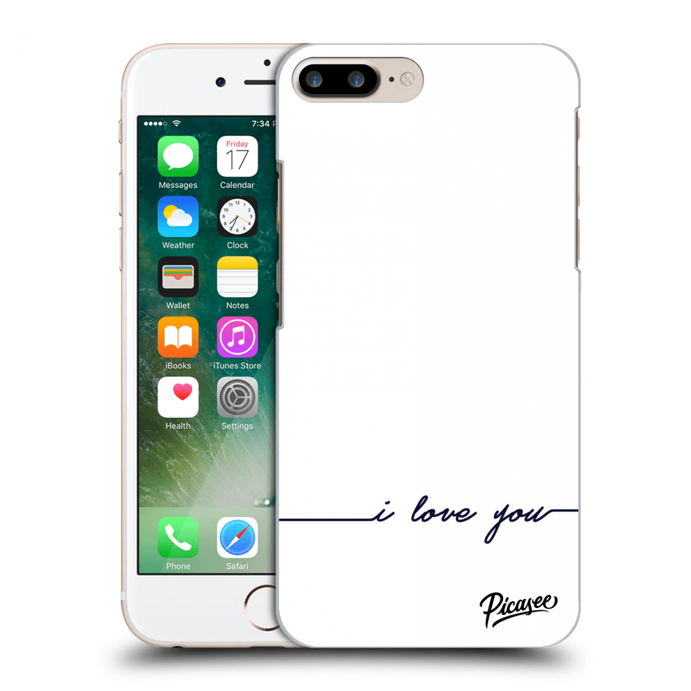 Picasee Apple iPhone 7 Plus Hülle - Transparentes Silikon - I love you