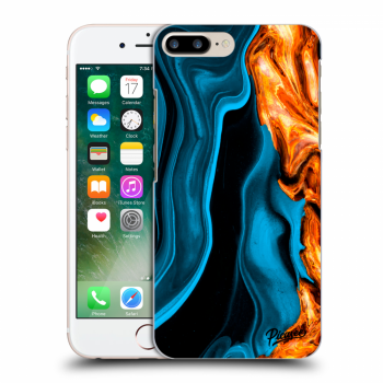 Picasee Apple iPhone 7 Plus Hülle - Transparentes Silikon - Gold blue