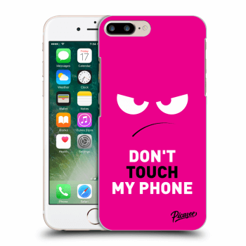 Picasee Apple iPhone 7 Plus Hülle - Transparentes Silikon - Angry Eyes - Pink