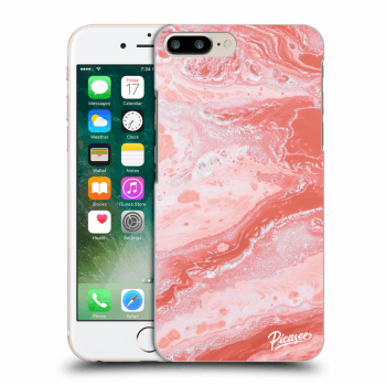 Picasee Apple iPhone 7 Plus Hülle - Transparentes Silikon - Red liquid