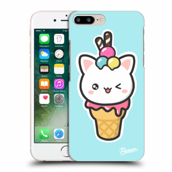 Picasee Apple iPhone 7 Plus Hülle - Schwarzes Silikon - Ice Cream Cat