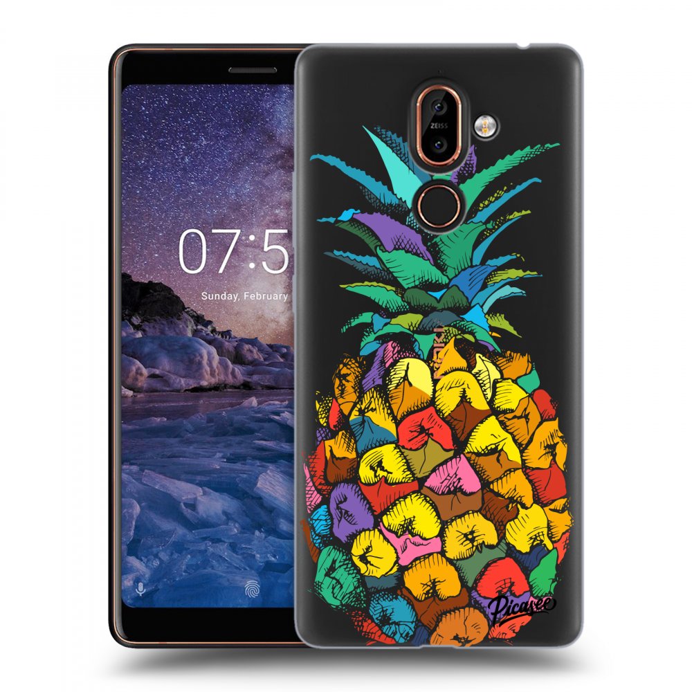 Picasee Nokia 7 Plus Hülle - Transparentes Silikon - Pineapple