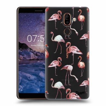 Picasee Nokia 7 Plus Hülle - Transparentes Silikon - Flamingos