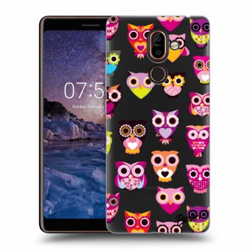 Picasee Nokia 7 Plus Hülle - Transparentes Silikon - Owls