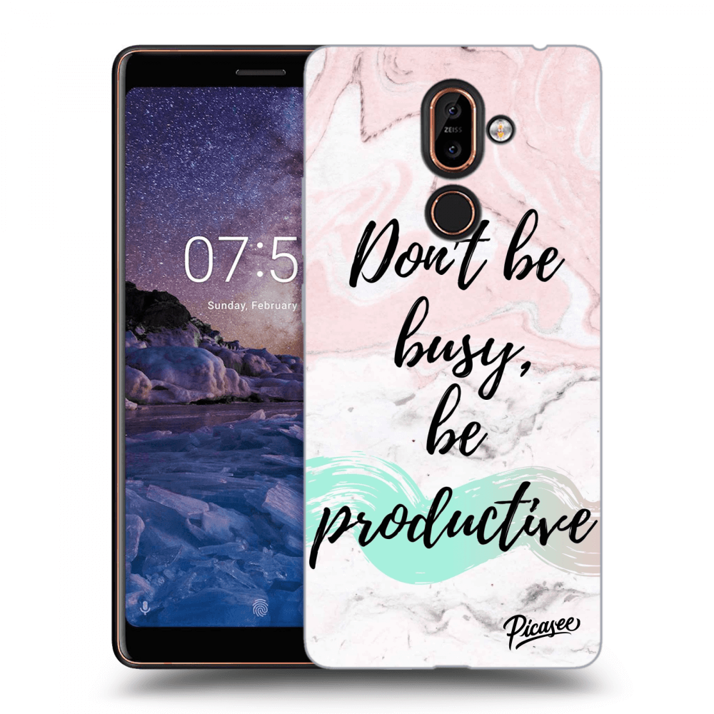 Picasee Nokia 7 Plus Hülle - Transparentes Silikon - Don't be busy, be productive
