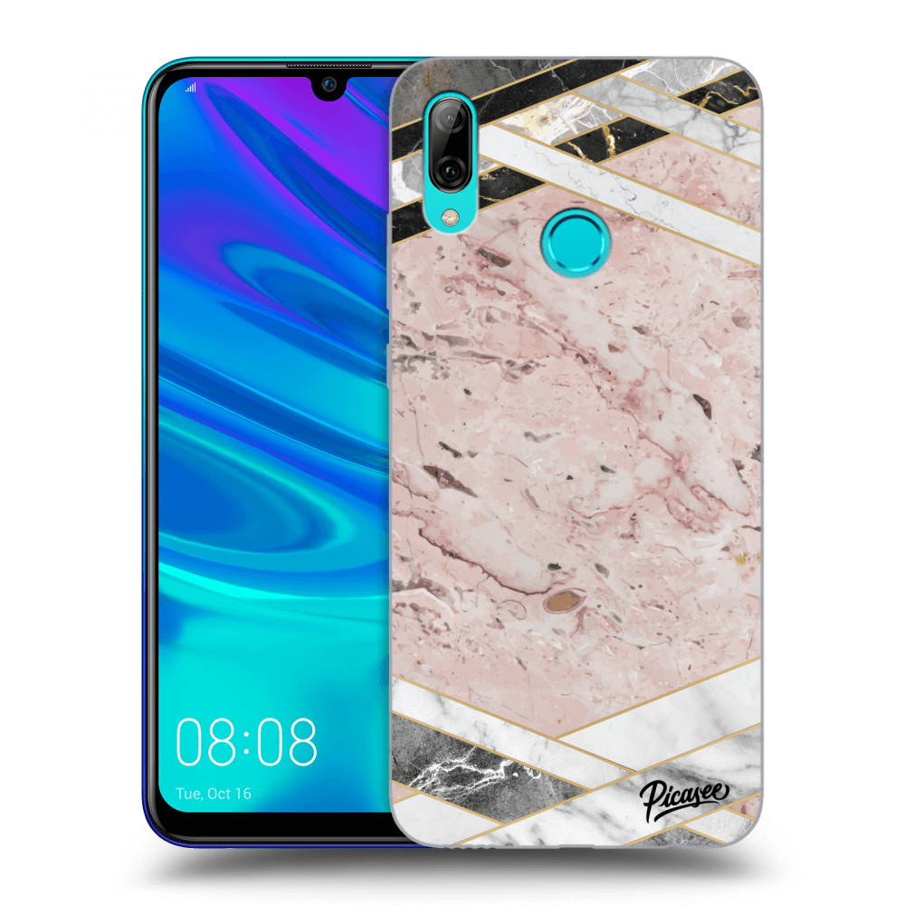 Picasee Huawei P Smart 2019 Hülle - Transparentes Silikon - Pink geometry
