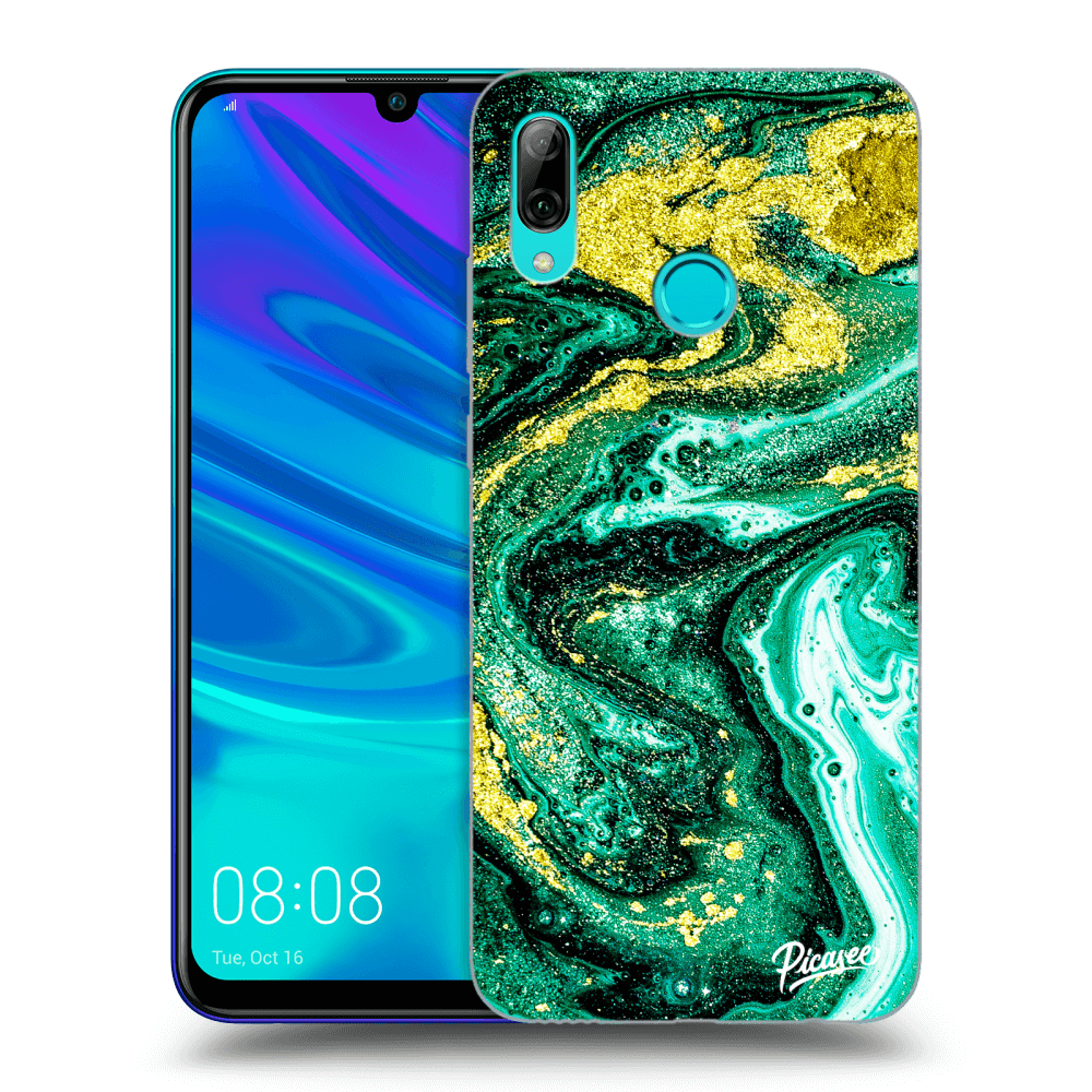 Picasee Huawei P Smart 2019 Hülle - Transparentes Silikon - Green Gold