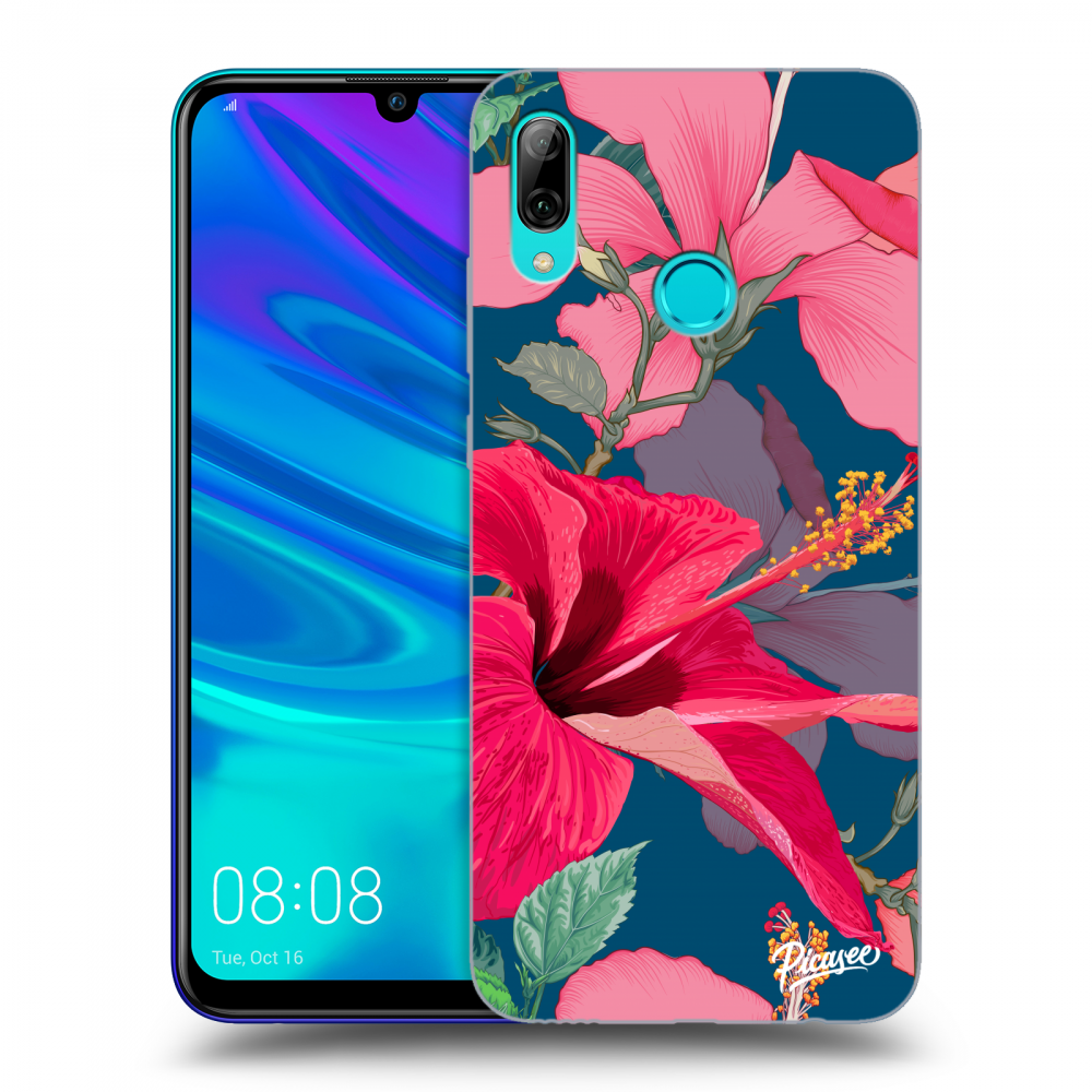 Picasee Huawei P Smart 2019 Hülle - Schwarzes Silikon - Hibiscus