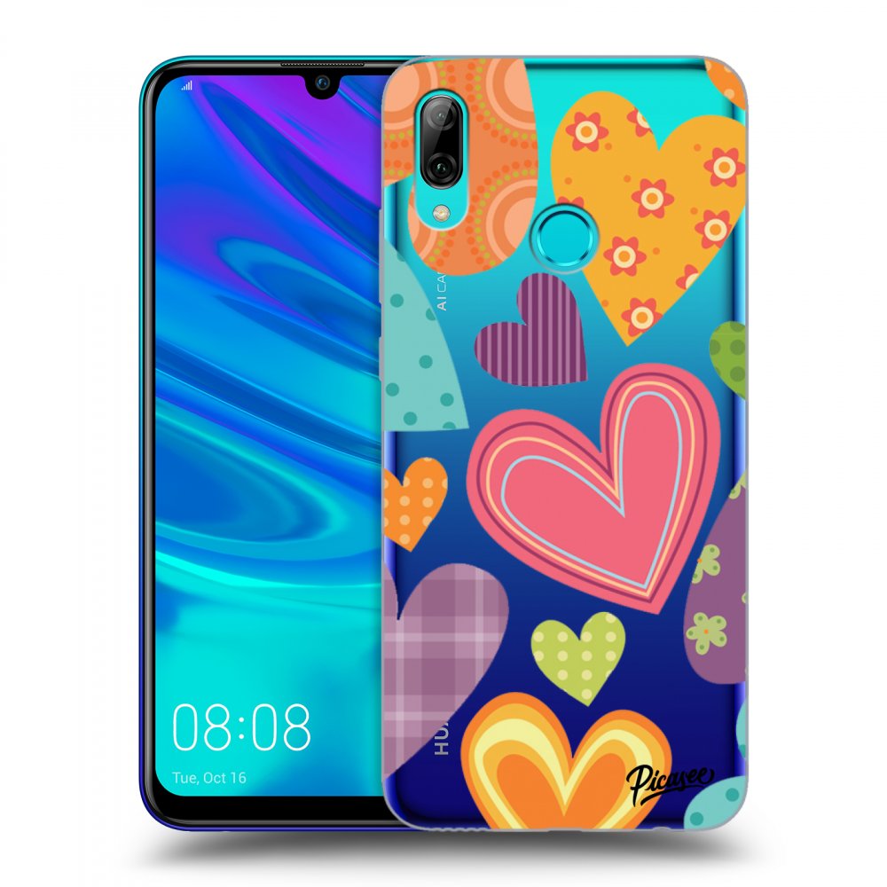 Picasee Huawei P Smart 2019 Hülle - Transparentes Silikon - Colored heart