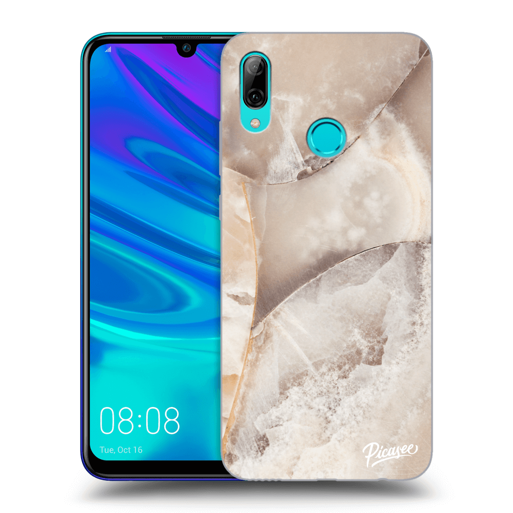 Picasee Huawei P Smart 2019 Hülle - Schwarzes Silikon - Cream marble