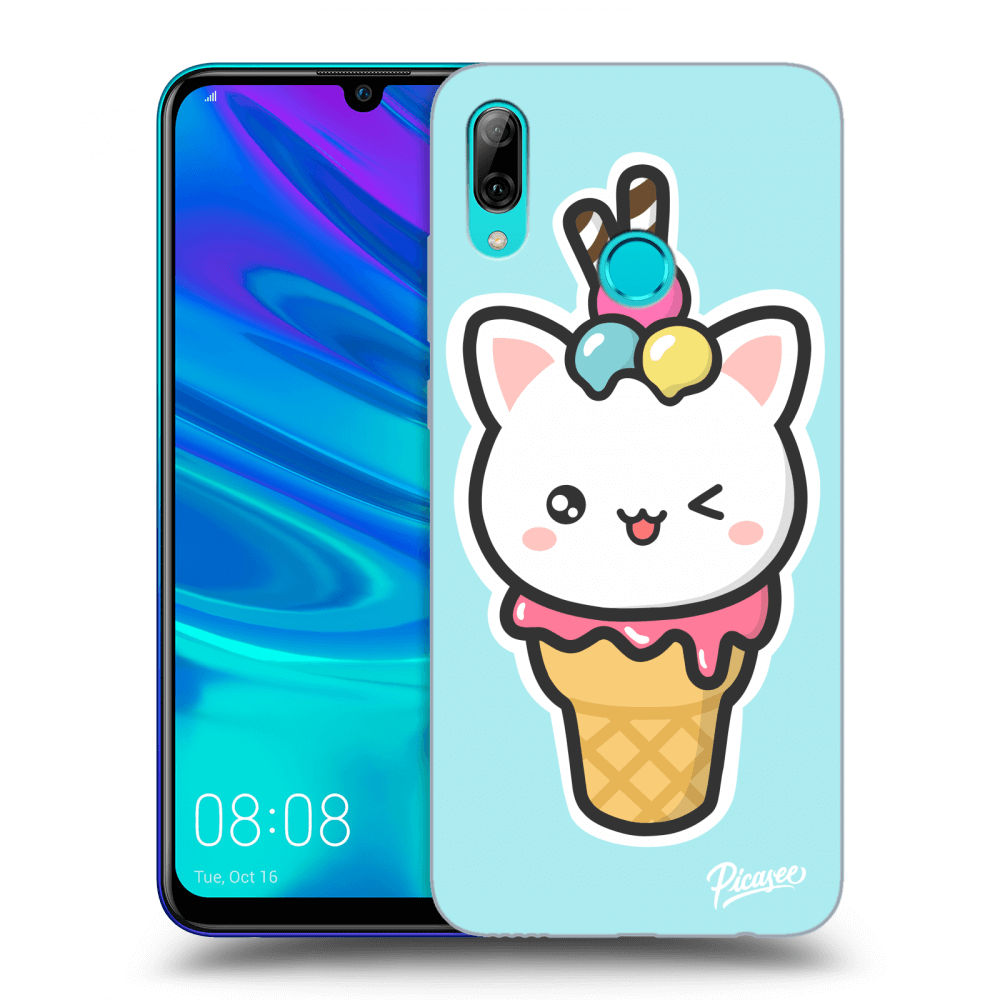 Picasee Huawei P Smart 2019 Hülle - Schwarzes Silikon - Ice Cream Cat