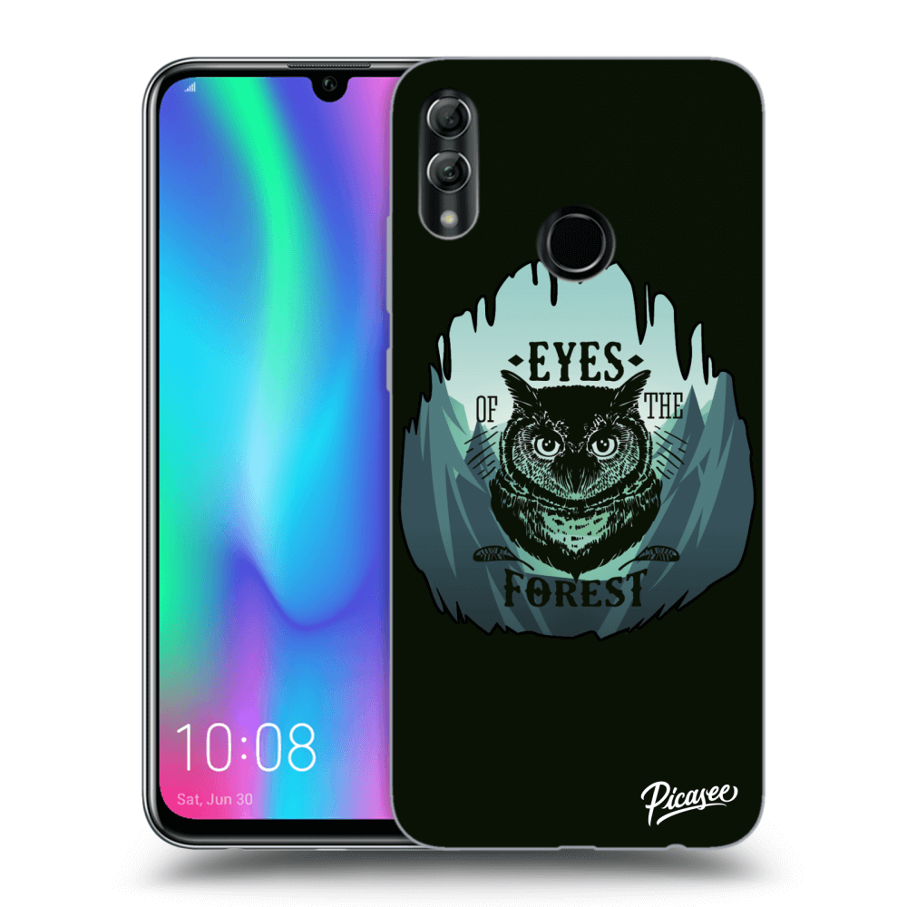Picasee Honor 10 Lite Hülle - Schwarzes Silikon - Forest owl