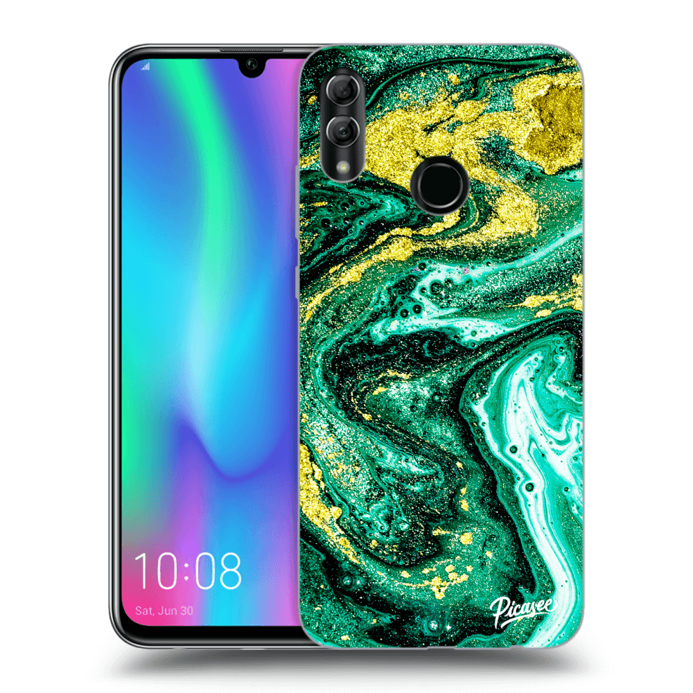 Picasee Honor 10 Lite Hülle - Transparentes Silikon - Green Gold