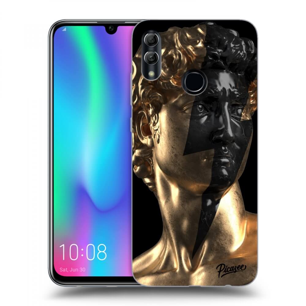 Picasee Honor 10 Lite Hülle - Schwarzes Silikon - Wildfire - Gold
