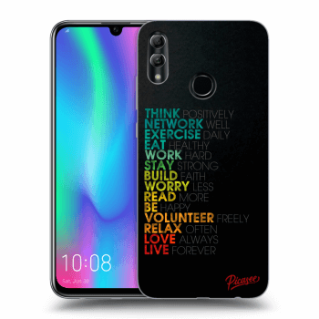Picasee Honor 10 Lite Hülle - Schwarzes Silikon - Motto life