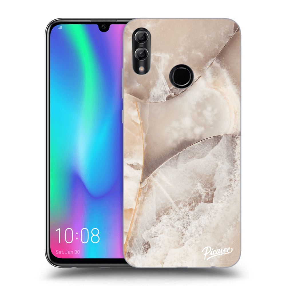 Picasee Honor 10 Lite Hülle - Schwarzes Silikon - Cream marble