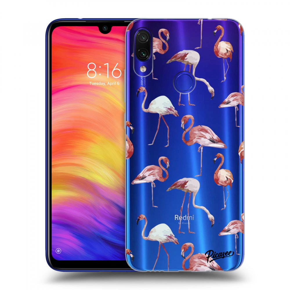 Picasee Xiaomi Redmi Note 7 Hülle - Transparentes Silikon - Flamingos