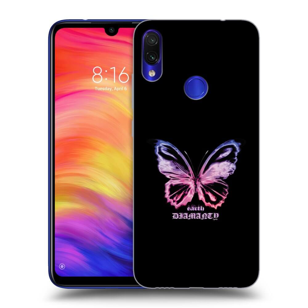 Picasee Xiaomi Redmi Note 7 Hülle - Transparentes Silikon - Diamanty Purple