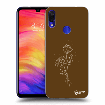 Picasee Xiaomi Redmi Note 7 Hülle - Transparentes Silikon - Brown flowers