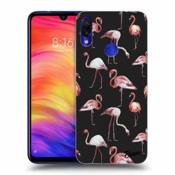 Picasee Xiaomi Redmi Note 7 Hülle - Schwarzes Silikon - Flamingos