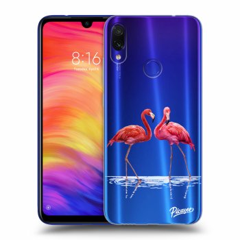 Picasee Xiaomi Redmi Note 7 Hülle - Transparentes Silikon - Flamingos couple