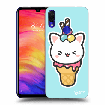 Picasee Xiaomi Redmi Note 7 Hülle - Schwarzes Silikon - Ice Cream Cat