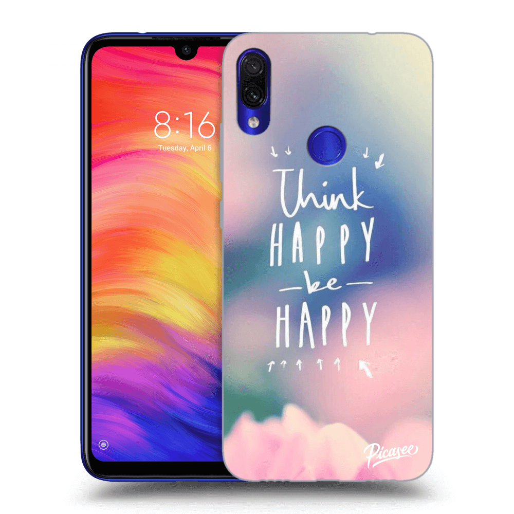 Picasee Xiaomi Redmi Note 7 Hülle - Transparentes Silikon - Think happy be happy