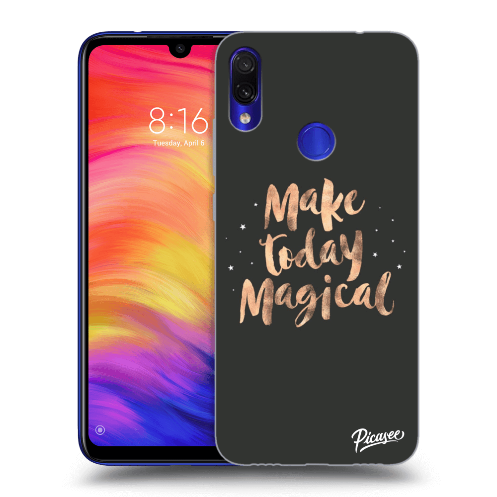 Picasee Xiaomi Redmi Note 7 Hülle - Schwarzes Silikon - Make today Magical