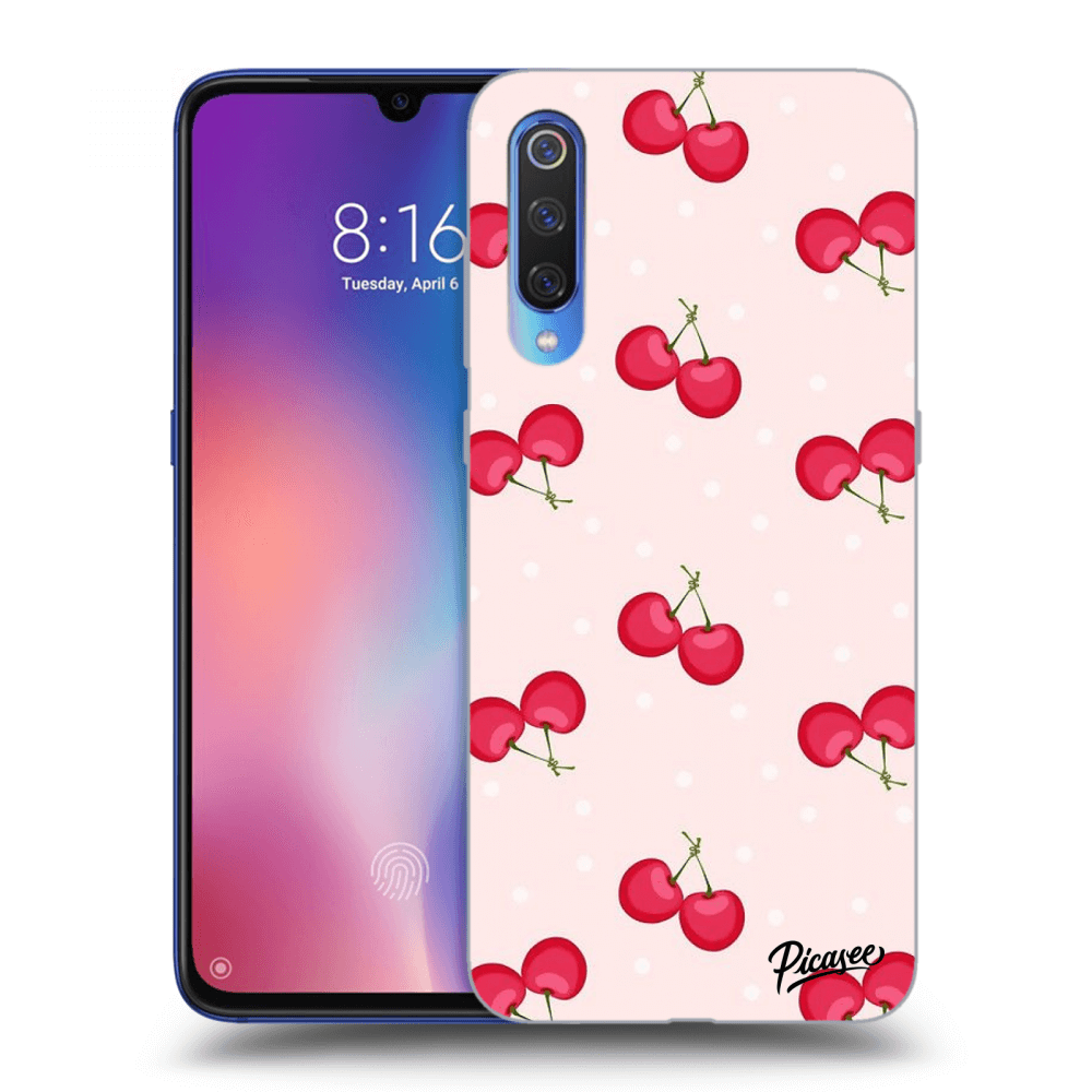 Picasee Xiaomi Mi 9 Hülle - Schwarzes Silikon - Cherries
