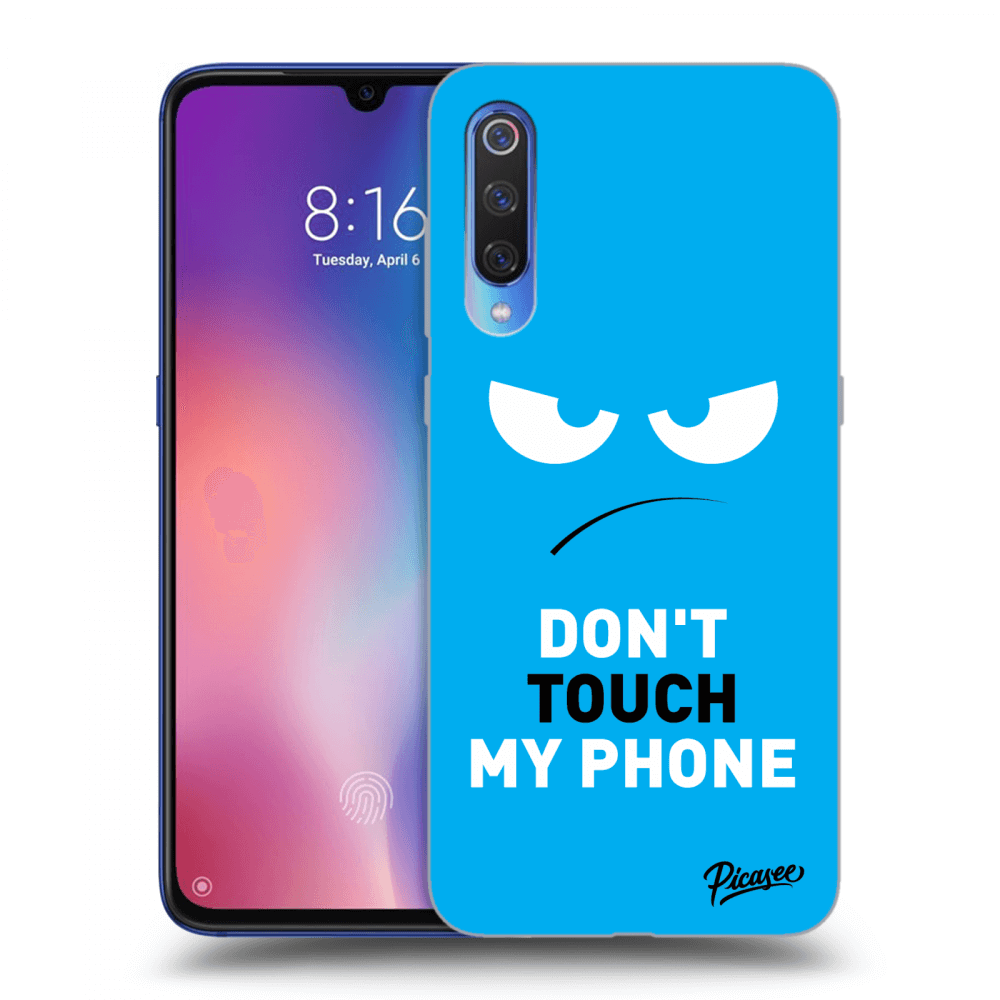 Picasee Xiaomi Mi 9 Hülle - Schwarzes Silikon - Angry Eyes - Blue