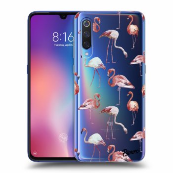 Picasee Xiaomi Mi 9 Hülle - Transparentes Silikon - Flamingos