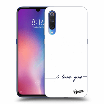 Picasee Xiaomi Mi 9 Hülle - Schwarzes Silikon - I love you