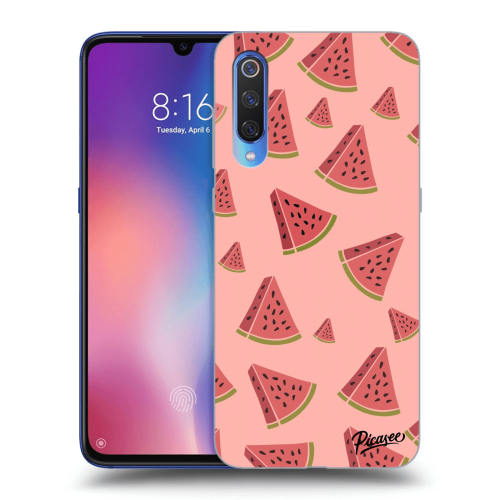 Picasee Xiaomi Mi 9 Hülle - Schwarzes Silikon - Watermelon