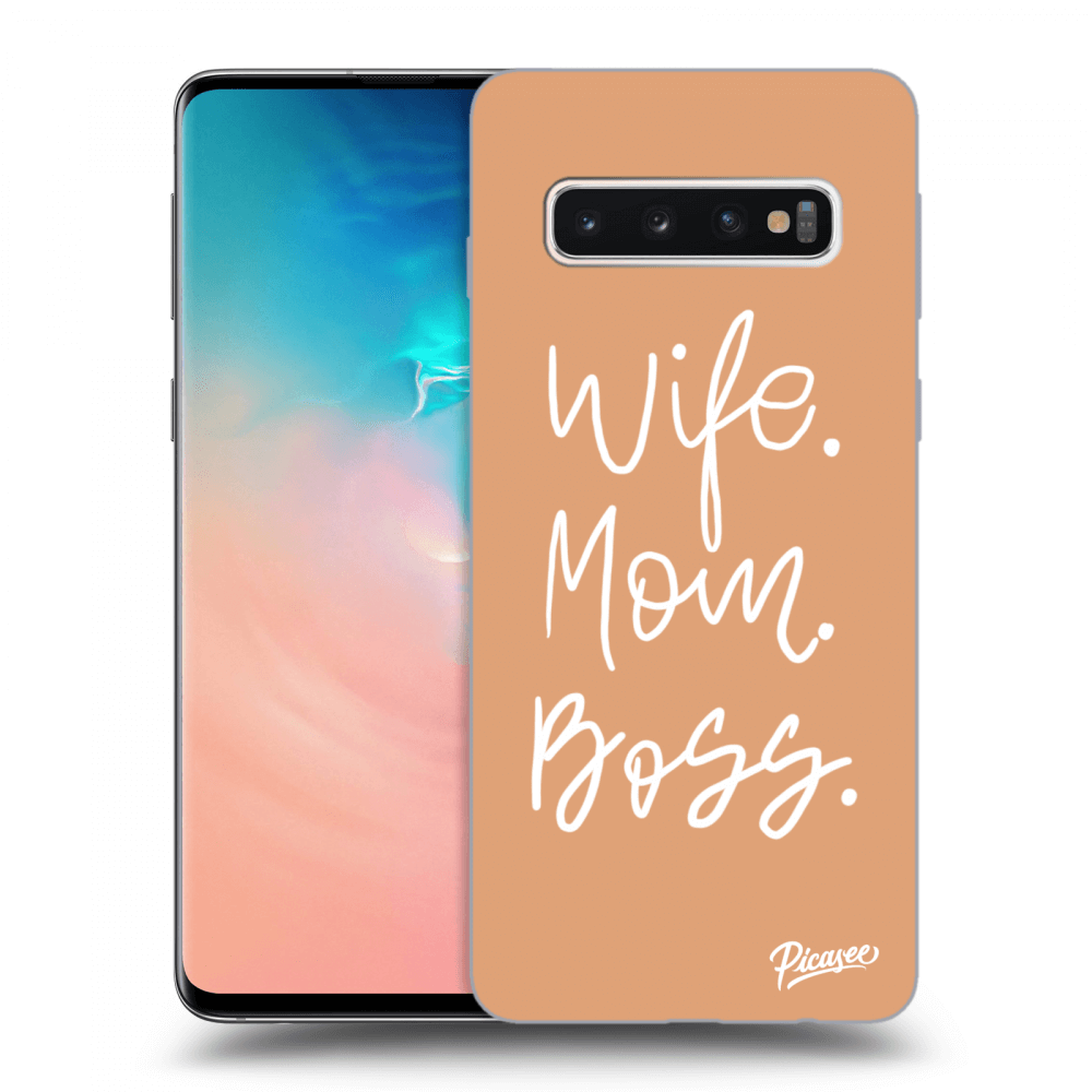 Picasee Samsung Galaxy S10 G973 Hülle - Schwarzes Silikon - Boss Mama