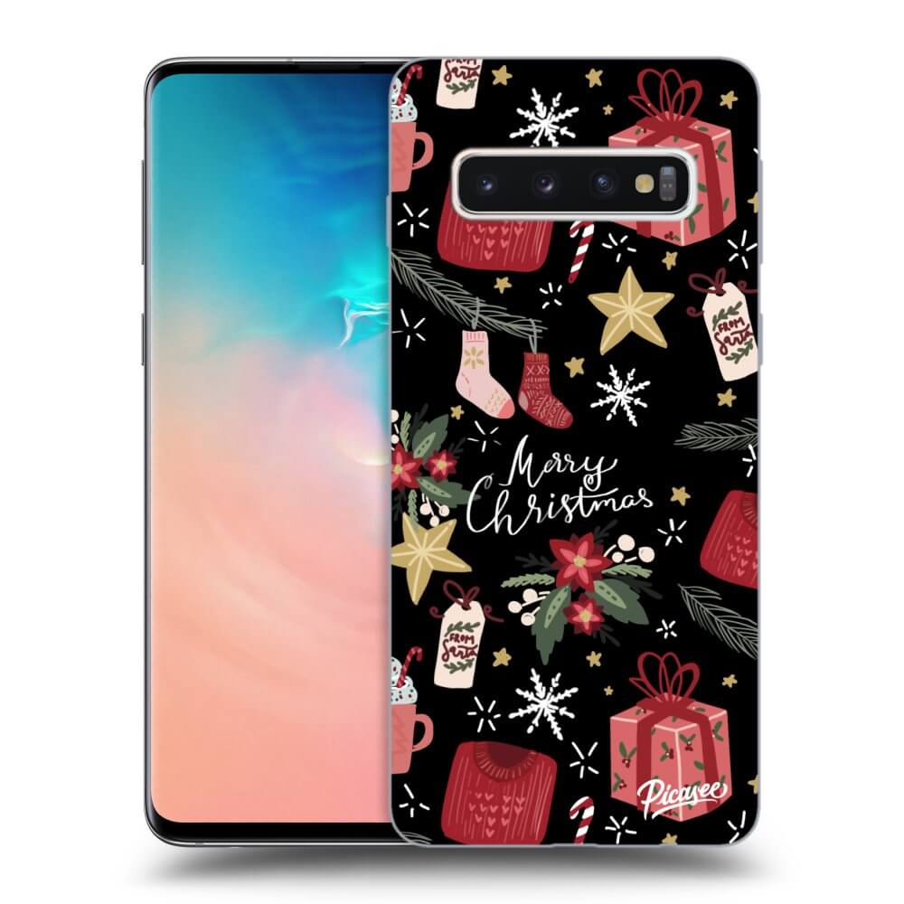 Picasee Samsung Galaxy S10 G973 Hülle - Schwarzes Silikon - Christmas