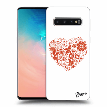 Picasee Samsung Galaxy S10 G973 Hülle - Schwarzes Silikon - Big heart