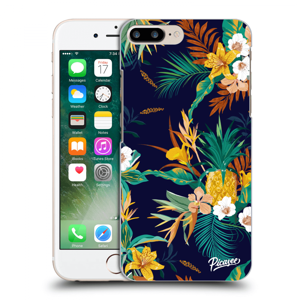 Picasee Apple iPhone 8 Plus Hülle - Transparentes Silikon - Pineapple Color