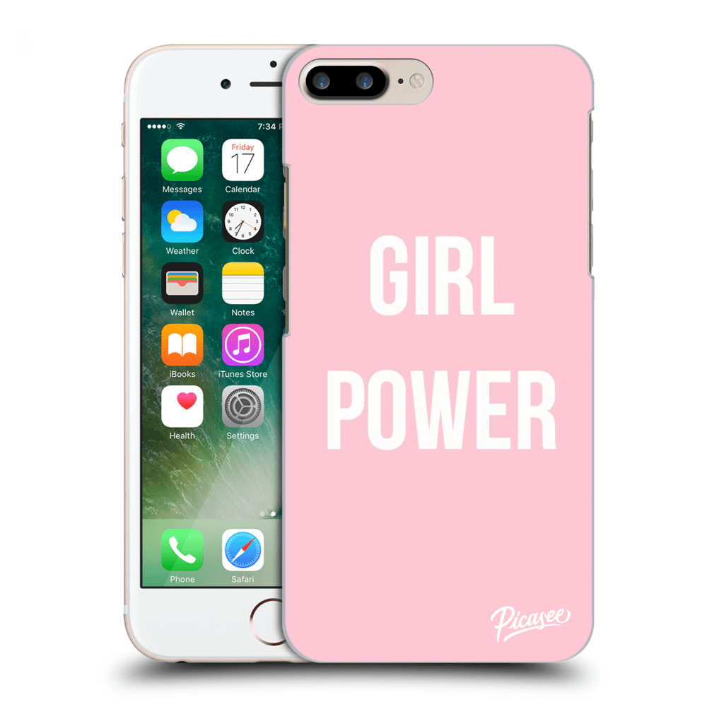 Picasee Apple iPhone 8 Plus Hülle - Schwarzes Silikon - Girl power