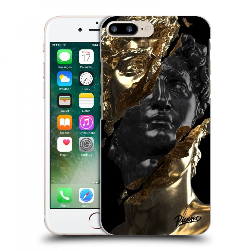 Picasee Apple iPhone 8 Plus Hülle - Schwarzes Silikon - Gold - Black