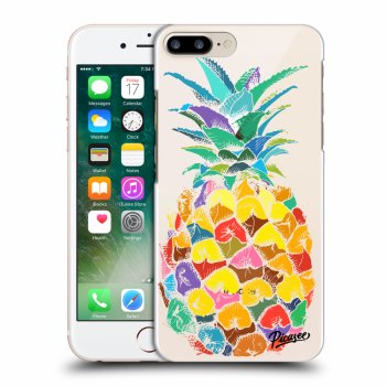 Picasee Apple iPhone 8 Plus Hülle - Transparentes Silikon - Pineapple