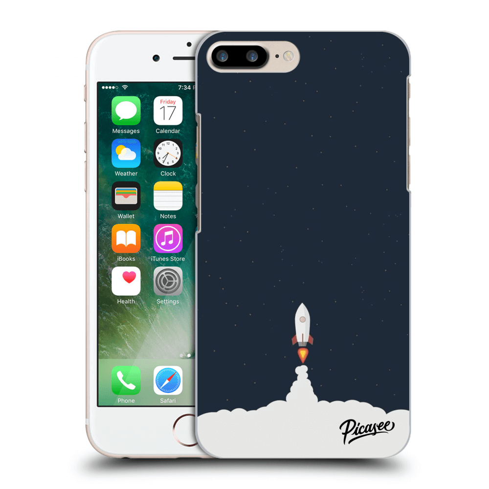 Picasee Apple iPhone 8 Plus Hülle - Schwarzes Silikon - Astronaut 2