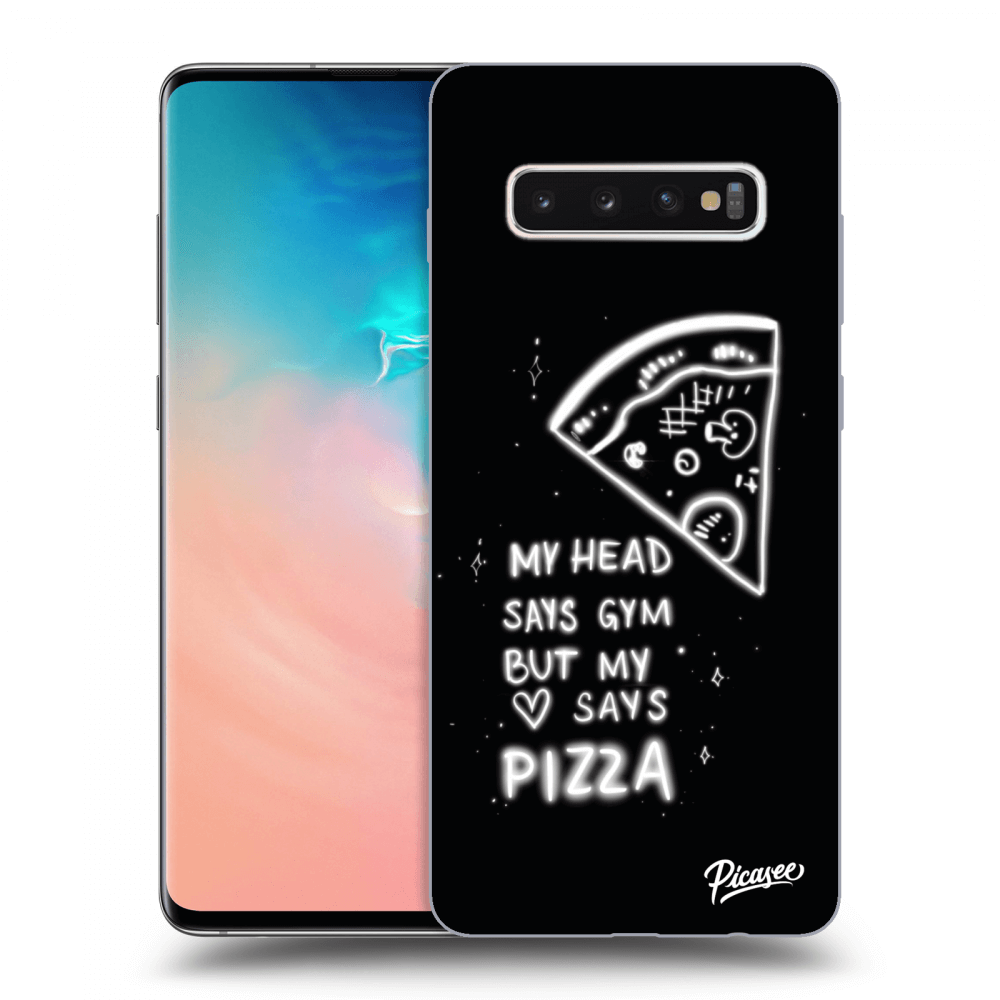 Picasee Samsung Galaxy S10 Plus G975 Hülle - Schwarzes Silikon - Pizza