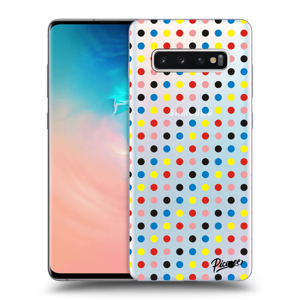 Picasee Samsung Galaxy S10 Plus G975 Hülle - Transparentes Silikon - Colorful dots