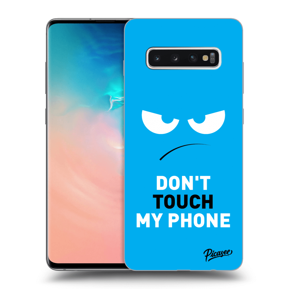 Picasee Samsung Galaxy S10 Plus G975 Hülle - Schwarzes Silikon - Angry Eyes - Blue