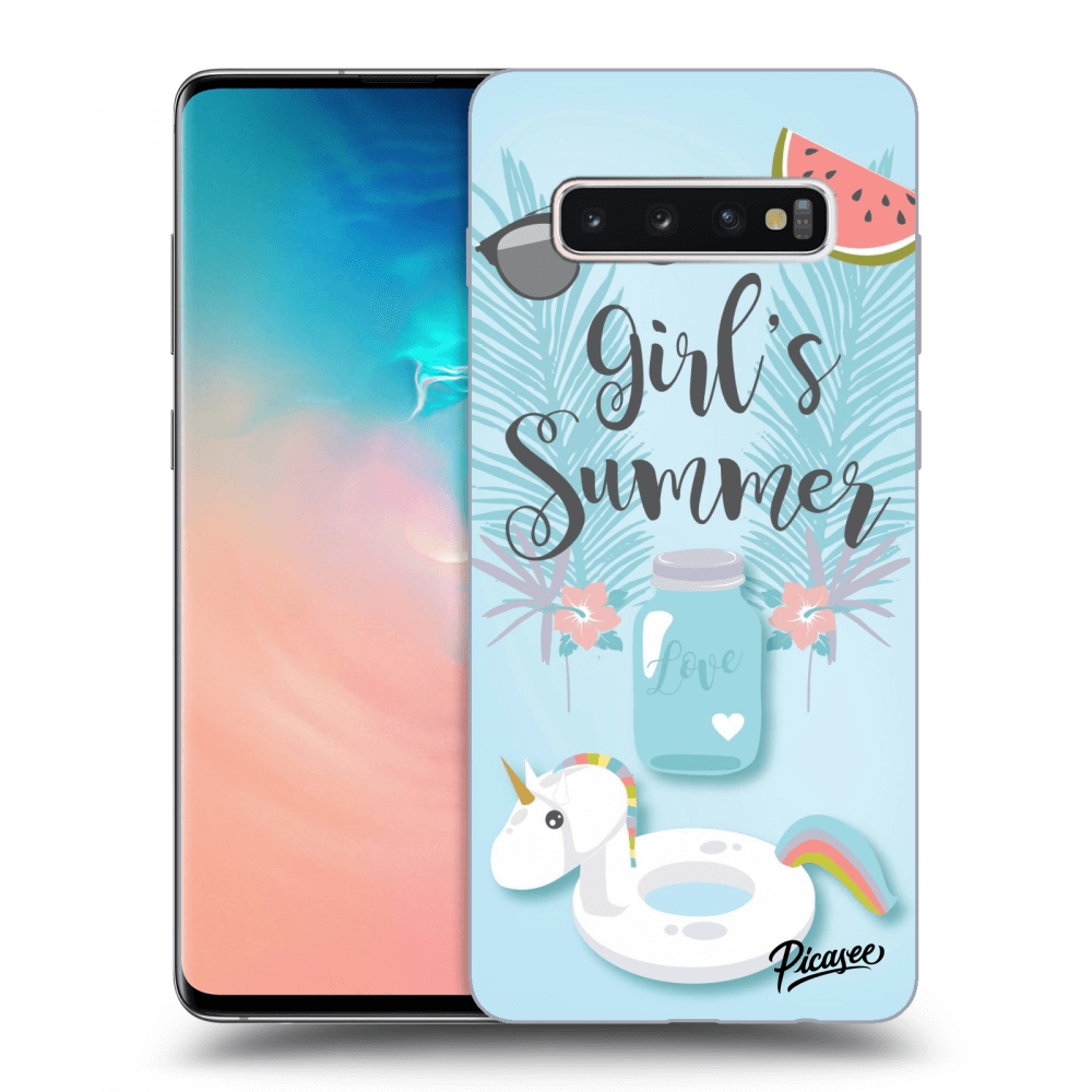 Picasee Samsung Galaxy S10 Plus G975 Hülle - Schwarzes Silikon - Girls Summer