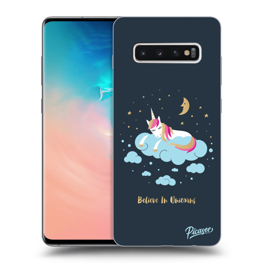 Picasee Samsung Galaxy S10 Plus G975 Hülle - Transparentes Silikon - Believe In Unicorns