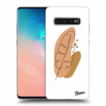 Picasee Samsung Galaxy S10 Plus G975 Hülle - Schwarzes Silikon - Feather brown