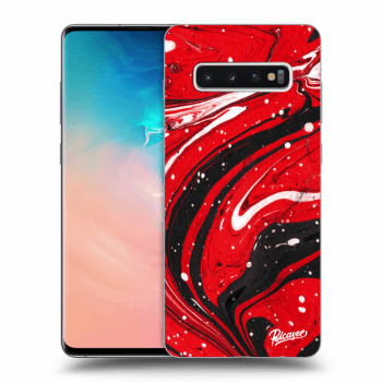 Picasee Samsung Galaxy S10 Plus G975 Hülle - Transparentes Silikon - Red black