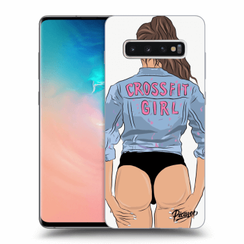 Picasee Samsung Galaxy S10 Plus G975 Hülle - Transparentes Silikon - Crossfit girl - nickynellow