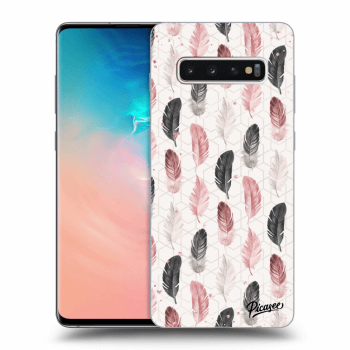 Picasee Samsung Galaxy S10 Plus G975 Hülle - Transparentes Silikon - Feather 2